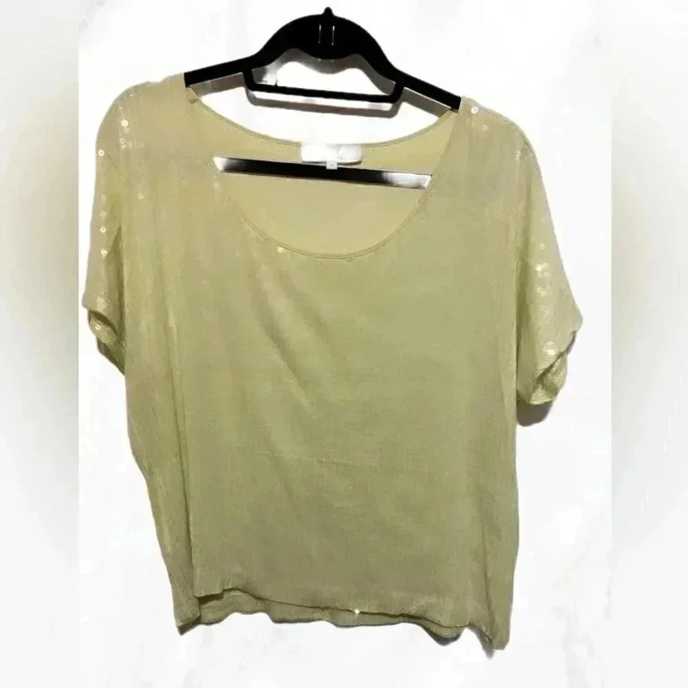 Robert Rodriguez vintage All over sequin short sleeve top S